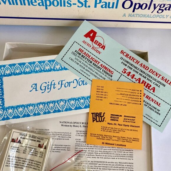 Vintage The Minneapolis-St Paul Opolygame Board Game Monopoly UNUSED! - Picture 8 of 9